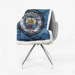 Spirited Football Club Manchester City Logo Sherpa Fleece Blanket 2