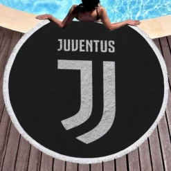 Spirited Italian Club Juventus Logo Round Beach Towel 1