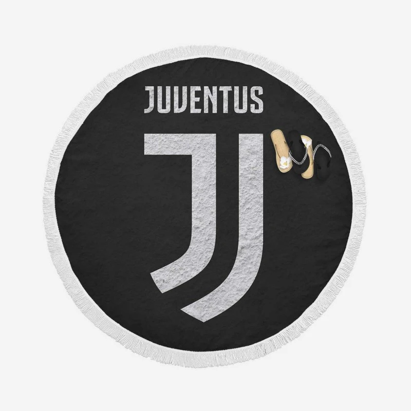 Spirited Italian Club Juventus Logo Round Beach Towel