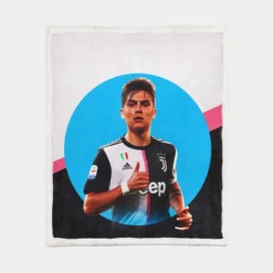 Spirited Juve Soccer Player Paulo Dybala Sherpa Fleece Blanket 1