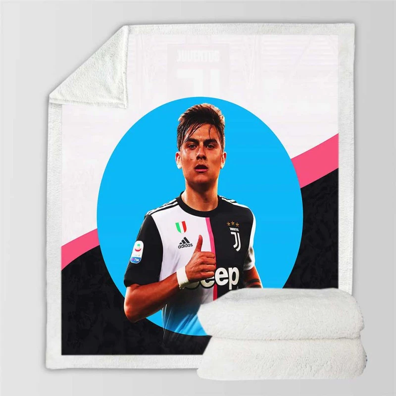 Spirited Juve Soccer Player Paulo Dybala Sherpa Fleece Blanket