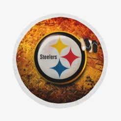 Spirited NFL Team Pittsburgh Steelers Round Beach Towel