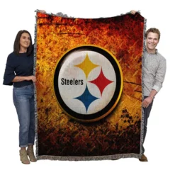 Spirited NFL Team Pittsburgh Steelers Woven Blanket