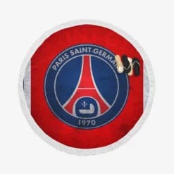 Spirited Paris Football Team PSG Logo Round Beach Towel