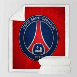 Spirited Paris Football Team PSG Logo Sherpa Fleece Blanket