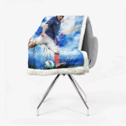 Spirited Soccer Player Karim Benzema Sherpa Fleece Blanket 2