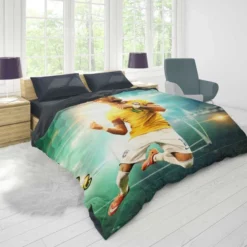 Sportive Brazil Football Player Neymar Duvet Cover 1