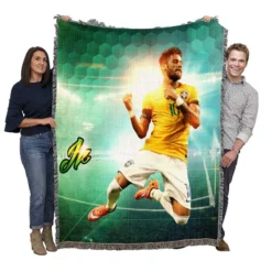 Sportive Brazil Football Player Neymar Woven Blanket