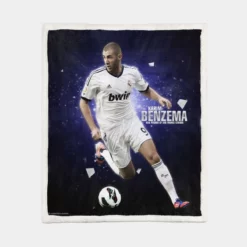 Sportive Football Player Karim Benzema Sherpa Fleece Blanket 1