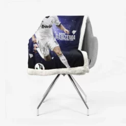 Sportive Football Player Karim Benzema Sherpa Fleece Blanket 2