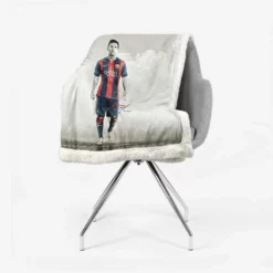 Sportive Football Player Lionel Messi Sherpa Fleece Blanket 2