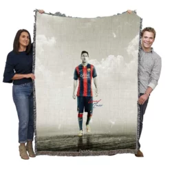 Sportive Football Player Lionel Messi Woven Blanket