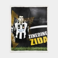 Sportive Football Zinedine Zidane Sherpa Fleece Blanket 1