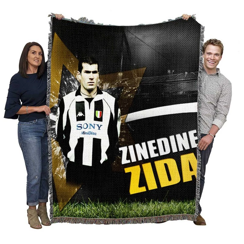 Sportive Football Zinedine Zidane Woven Blanket