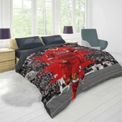 Sportive Footballer Roberto Firmino Duvet Cover 1