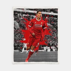 Sportive Footballer Roberto Firmino Sherpa Fleece Blanket 1