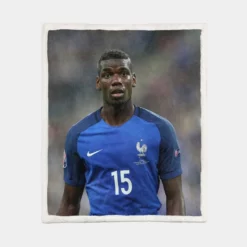 Sportive France Football Player Paul Pogba Sherpa Fleece Blanket 1