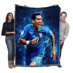 Spright Brazil Football Roberto Firmino Woven Blanket