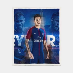 Spright PSG Football Player Neymar Sherpa Fleece Blanket 1