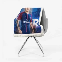 Spright PSG Football Player Neymar Sherpa Fleece Blanket 2