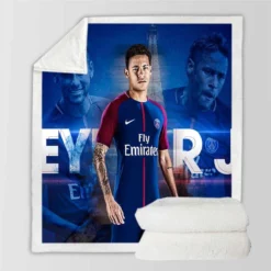 Spright PSG Football Player Neymar Sherpa Fleece Blanket