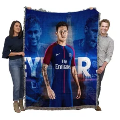 Spright PSG Football Player Neymar Woven Blanket