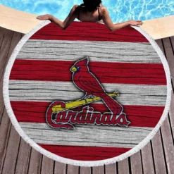 St Louis Cardinals MLB Logo Round Beach Towel 1