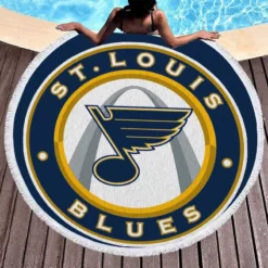 St louis Blues NHL Logo Round Beach Towel 1