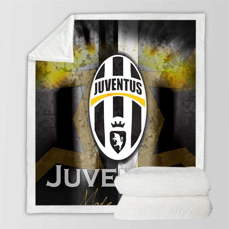 Star Team Juve Logo Sherpa Fleece Blanket