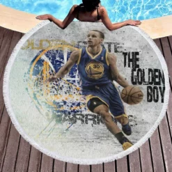 Stephen Curry All NBA NBA Basketball Round Beach Towel 1