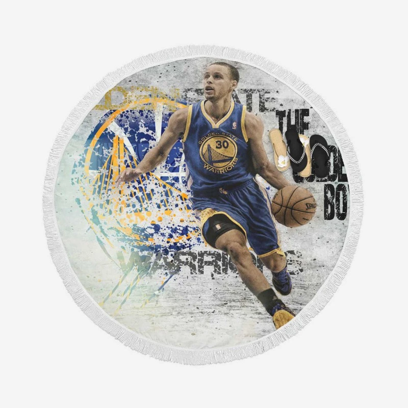 Stephen Curry All NBA NBA Basketball Round Beach Towel