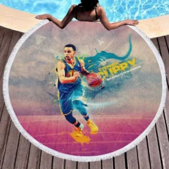 Stephen Curry Inspirational NBA Round Beach Towel 1
