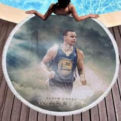 Stephen Curry NBA championships Round Beach Towel 1