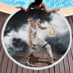 Stephen Curry Powerful NBA Round Beach Towel 1