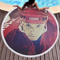 Steve Yeoman NHL Hockey Player Round Beach Towel 1