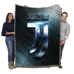 Striped Juventus FC Football Club Woven Blanket