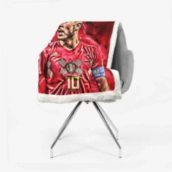 Strong Belgium Soccer Player Eden Hazard Sherpa Fleece Blanket 2