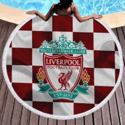 Strong English Football Club Liverpool Logo Round Beach Towel 1