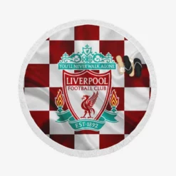 Strong English Football Club Liverpool Logo Round Beach Towel