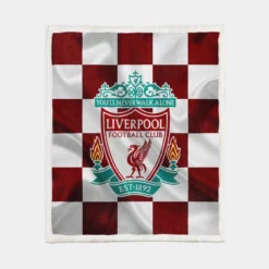 Strong English Football Club Liverpool Logo Sherpa Fleece Blanket 1