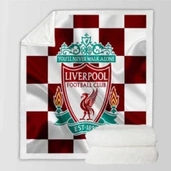Strong English Football Club Liverpool Logo Sherpa Fleece Blanket