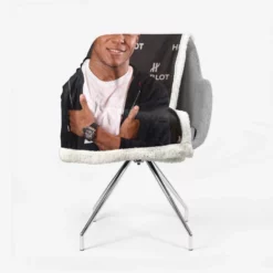 Strong Football Player Kylian Mbappe Lottin Sherpa Fleece Blanket 2