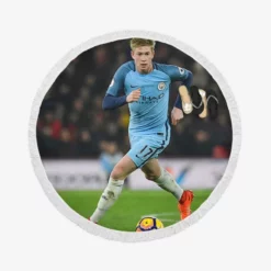Strong Manchester City Football Player Kevin De Bruyne Round Beach Towel