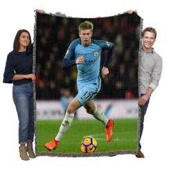 Strong Manchester City Football Player Kevin De Bruyne Woven Blanket