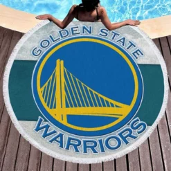 Strong NBA Basketball Team Golden State Warriors Round Beach Towel 1