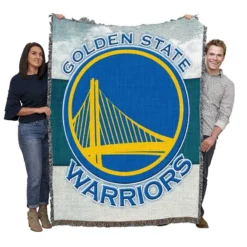 Strong NBA Basketball Team Golden State Warriors Woven Blanket