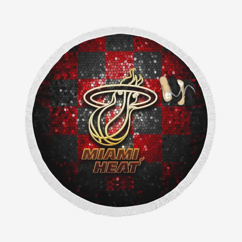 Strong NBA Basketball Team Miami Heat Round Beach Towel