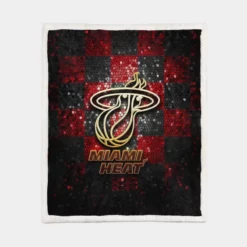 Strong NBA Basketball Team Miami Heat Sherpa Fleece Blanket 1