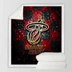 Strong NBA Basketball Team Miami Heat Sherpa Fleece Blanket