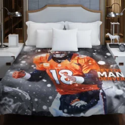 Strong NFL Football Player Peyton Manning Duvet Cover